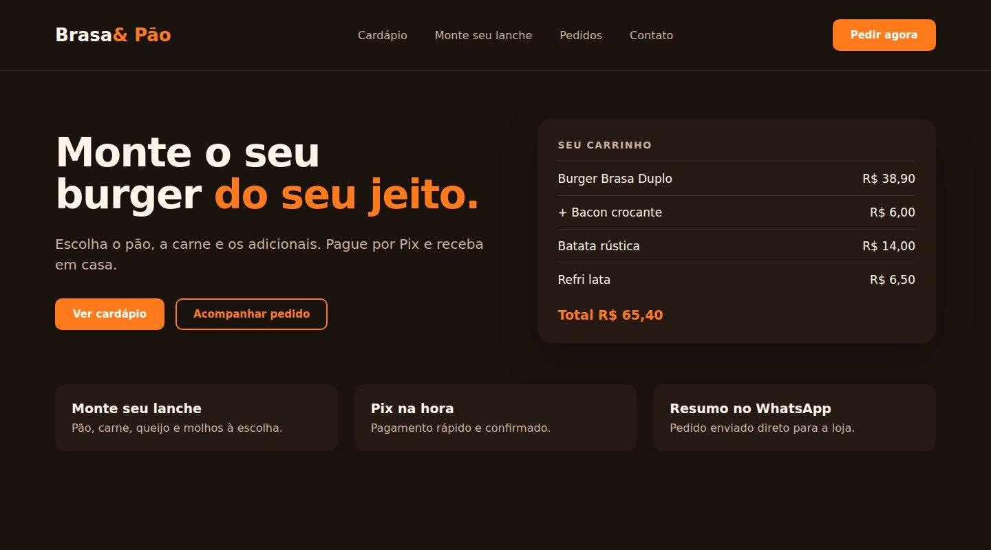 Tela do projeto conceito Brasa & Pão